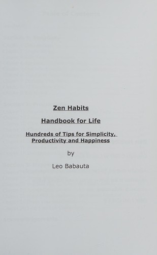 Zen habits (2009, [publisher not identified])