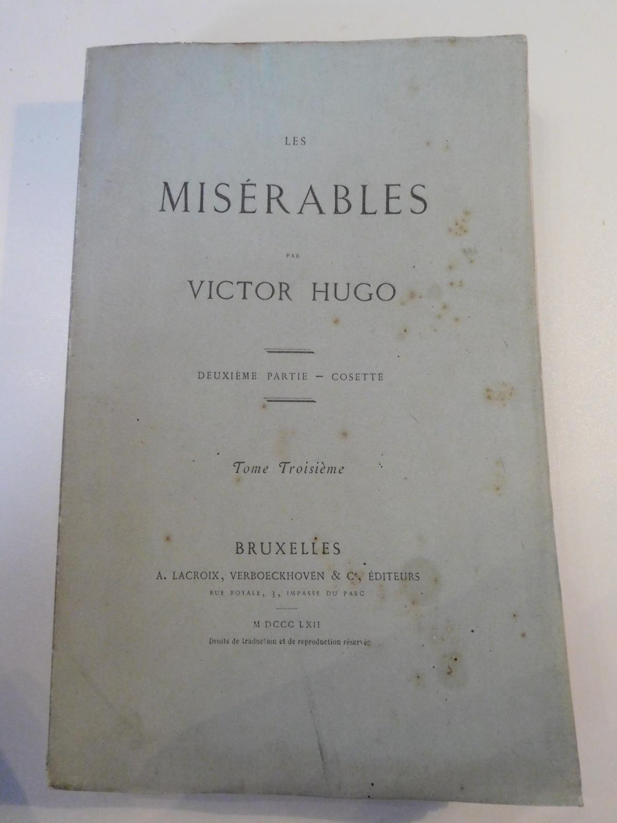 Les Misérables. Deuxième partie - Cosette - Tome troisième (French language, 1862)