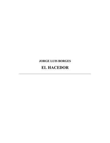 El hacedor (Spanish language, 1998, Alianza)