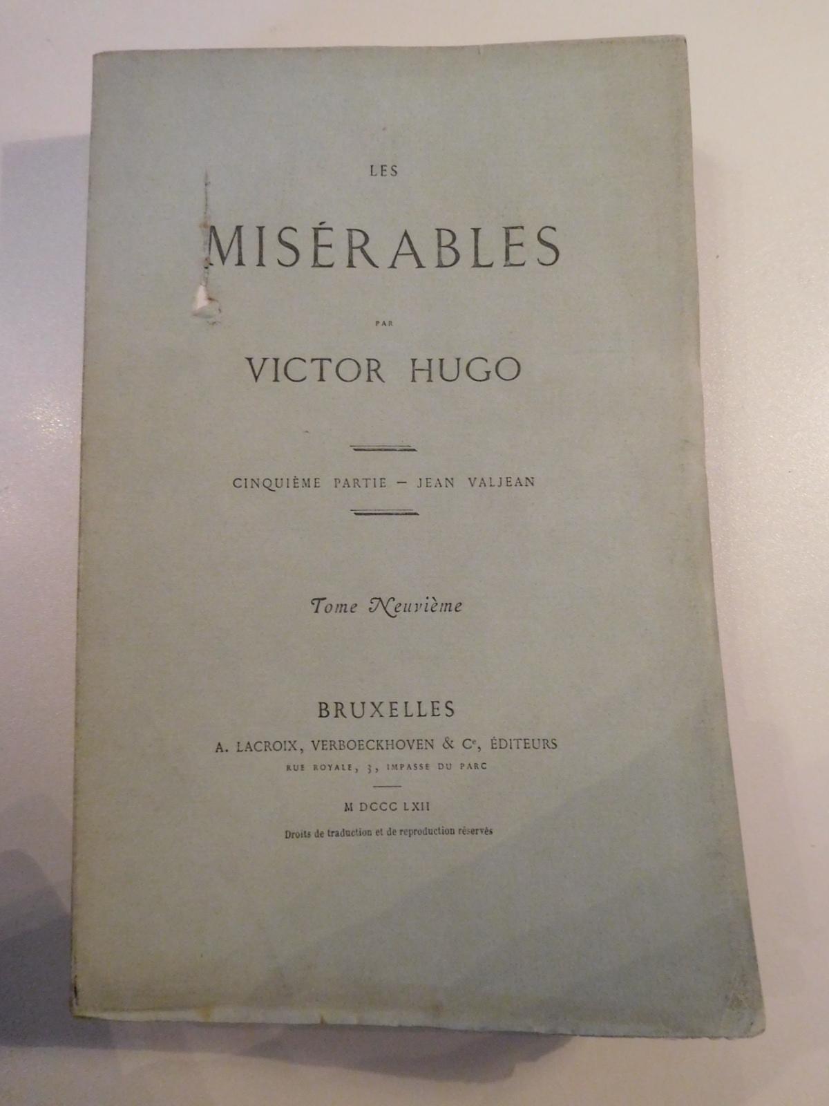 Les Misérables. Cinquième partie – Jean Valjean - Tome neuvième (French language, 1862)