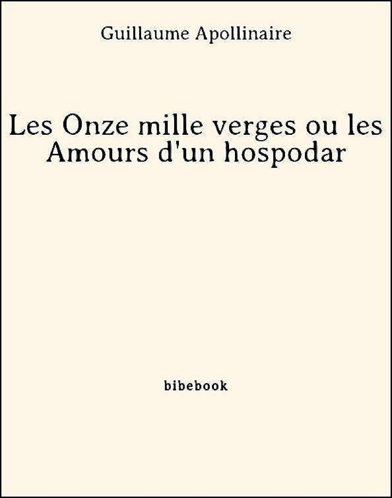 Les Onze mille verges ou les Amours d'un hospodar (French language)